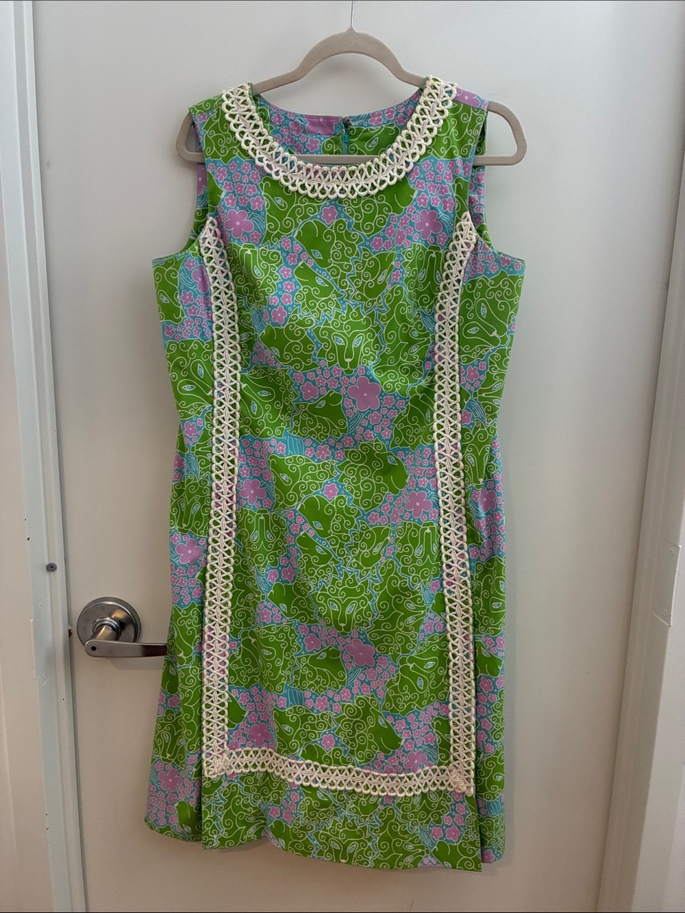 Vintage 1960 Lilly Pulitzer Sleeveless Green Shift Dress 12